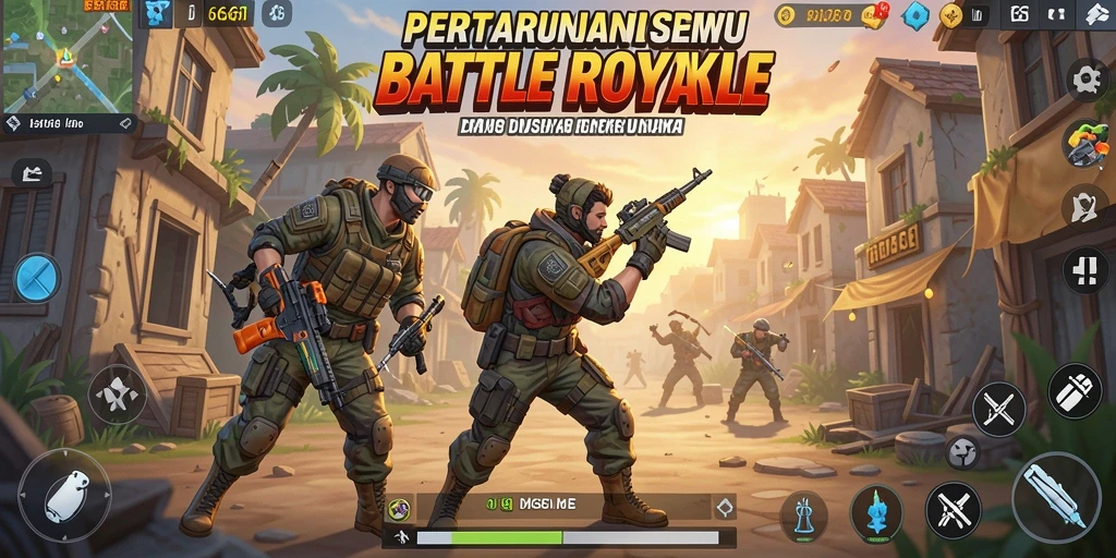 Tangkapan layar memperlihatkan aksi intens Battle Royale dalam 666I.