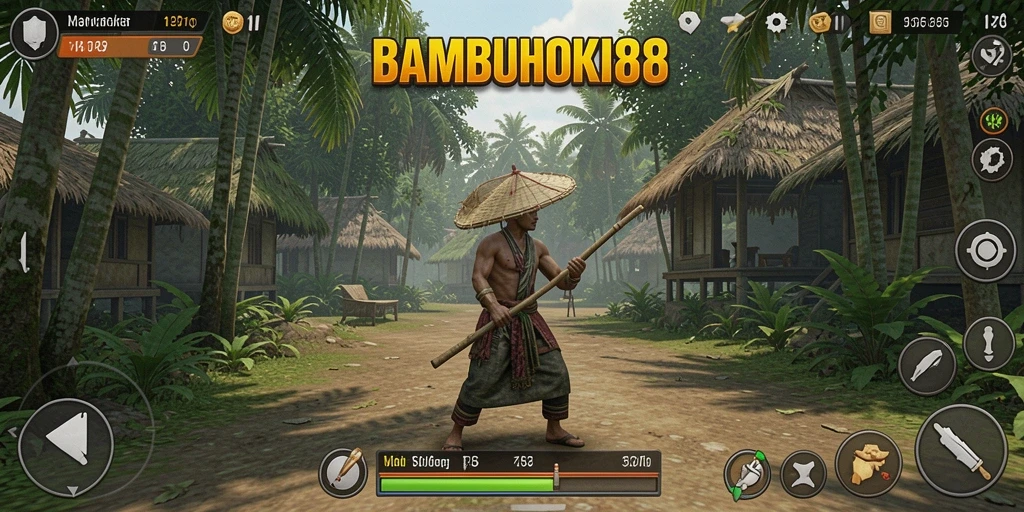 Tampilan gameplay menarik dari BAMBUHOKI88 yang menggambarkan dunia simulasi.