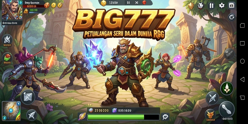 Tangkapan layar utama BIG777 menampilkan pertarungan seru dalam dunia RPG.