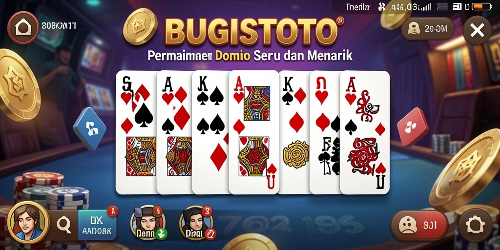 Gameplay seru domino di aplikasi BUGISTOTO.