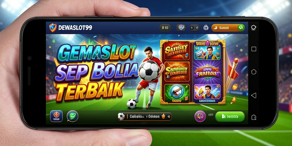 Screenshot gameplay DEWASLOT99 yang menunjukkan aksi slot sepak bola.