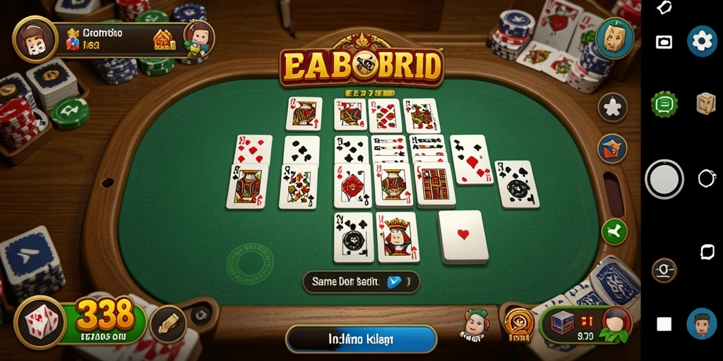 Tampilan menarik dari gameplay Domino EZ338 di perangkat seluler.