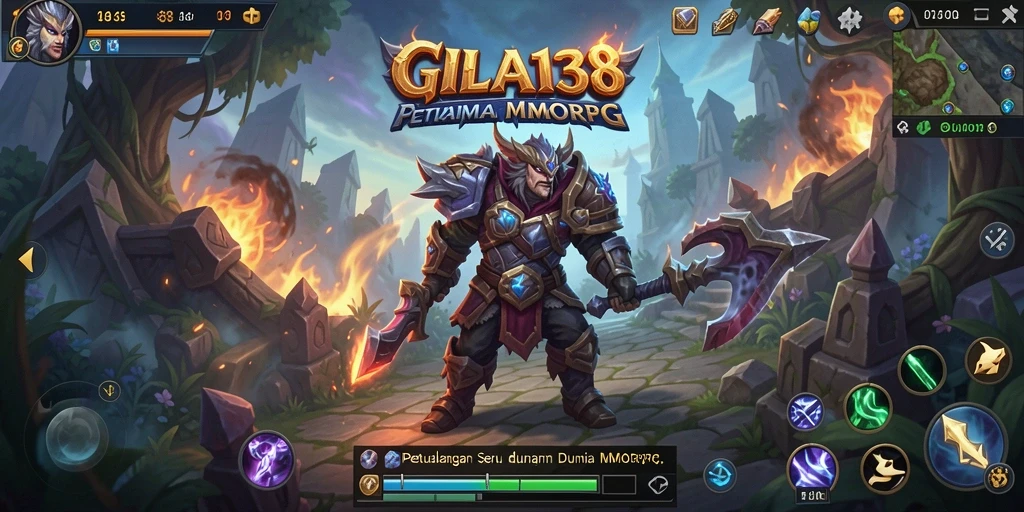 Screenshot utama GILA138 yang menunjukkan aksi pertempuran seru dalam MMORPG.