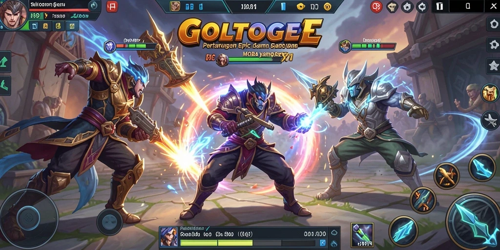 Tampilan gameplay seru dan aksi di arena MOBA.