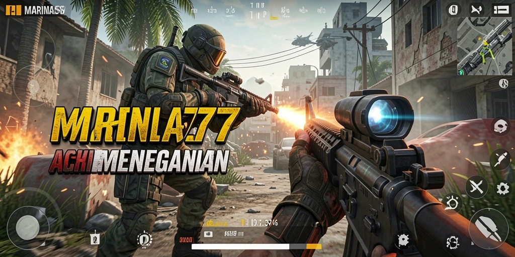 Tampilan seru dari gameplay MARINA77 dengan aksi tembak-menembak.