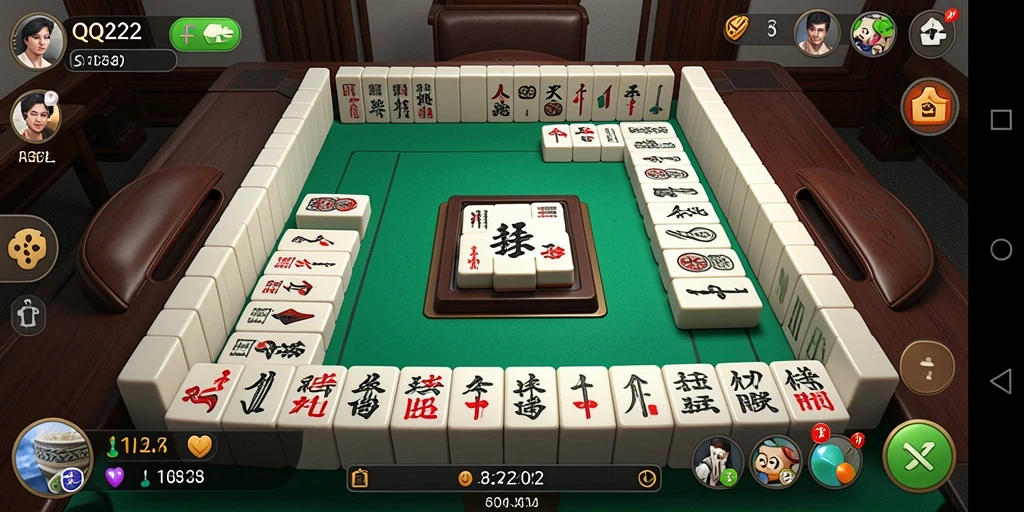 Screenshot gameplay QQ222 menampilkan serunya permainan Mahjong.