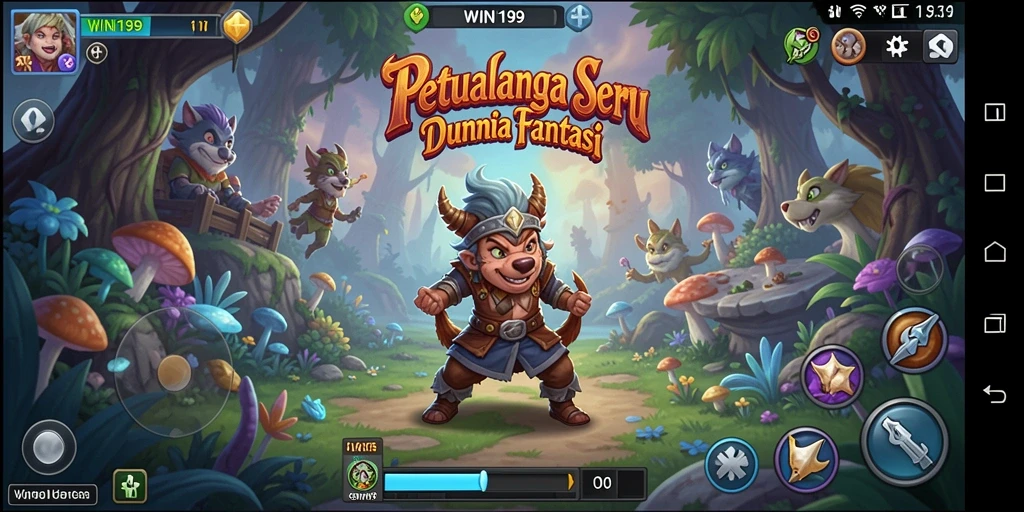 Tampilan gameplay seru di dunia petualangan yang menakjubkan.